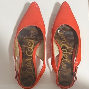 Sam Edelman Women's Bright Red Slingback Flats
